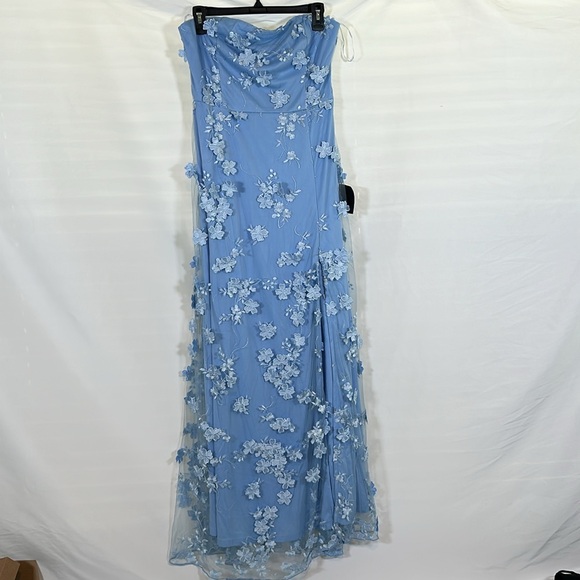 Lulus Rare Presence Powder Blue 3D Floral Embroidered Maxi Dress - Picture 6 of 9